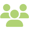 Icon of three stylized people representing a group or community.
