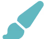 Illustration of a teal paintbrush angled diagonally to the right.