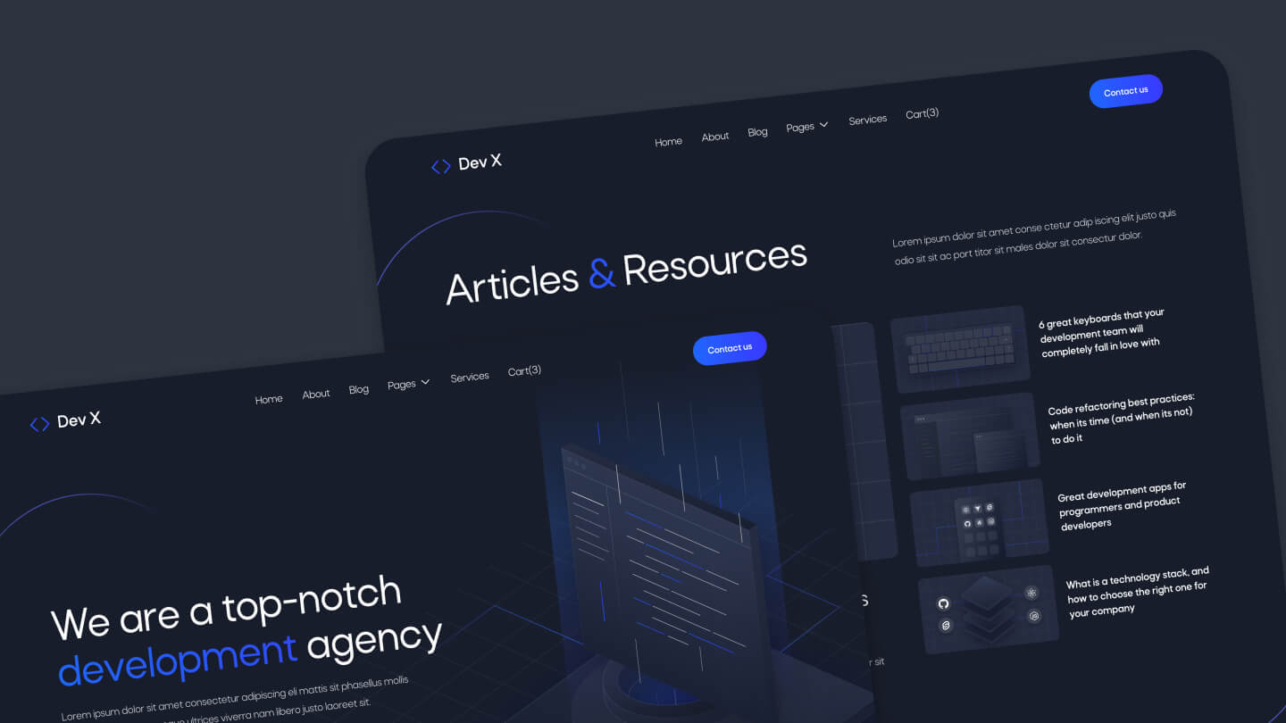 Agency Website Development for Dev X