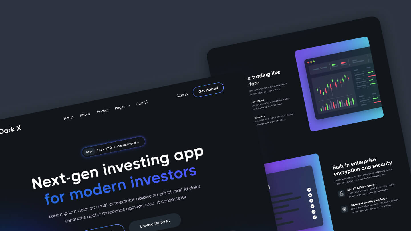 Trading Website Development for Dark X