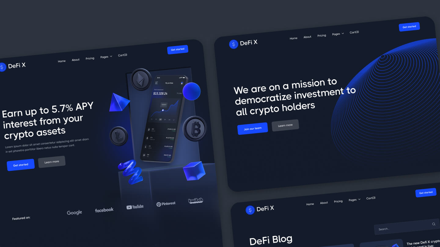 Crypto Website Development for DeFi X