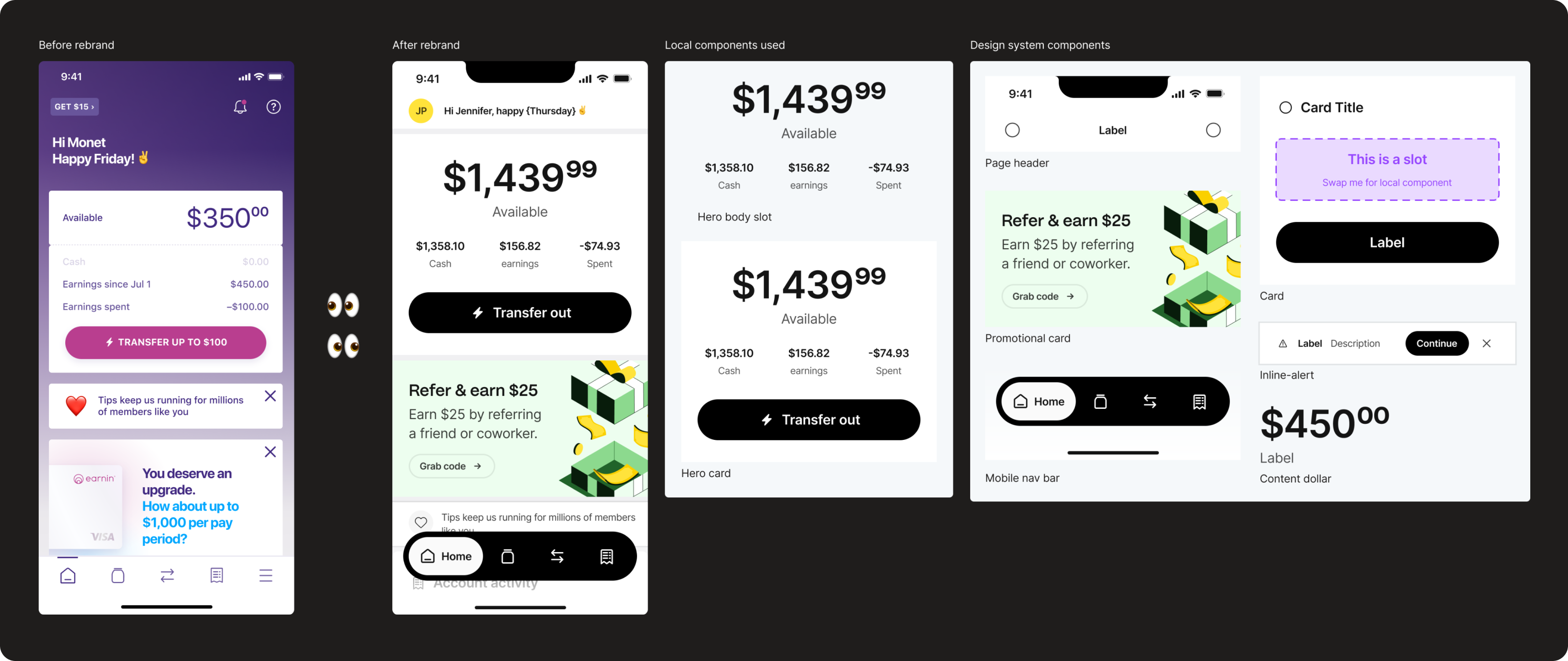 Dashboard and mobile view of the home screens for gage.