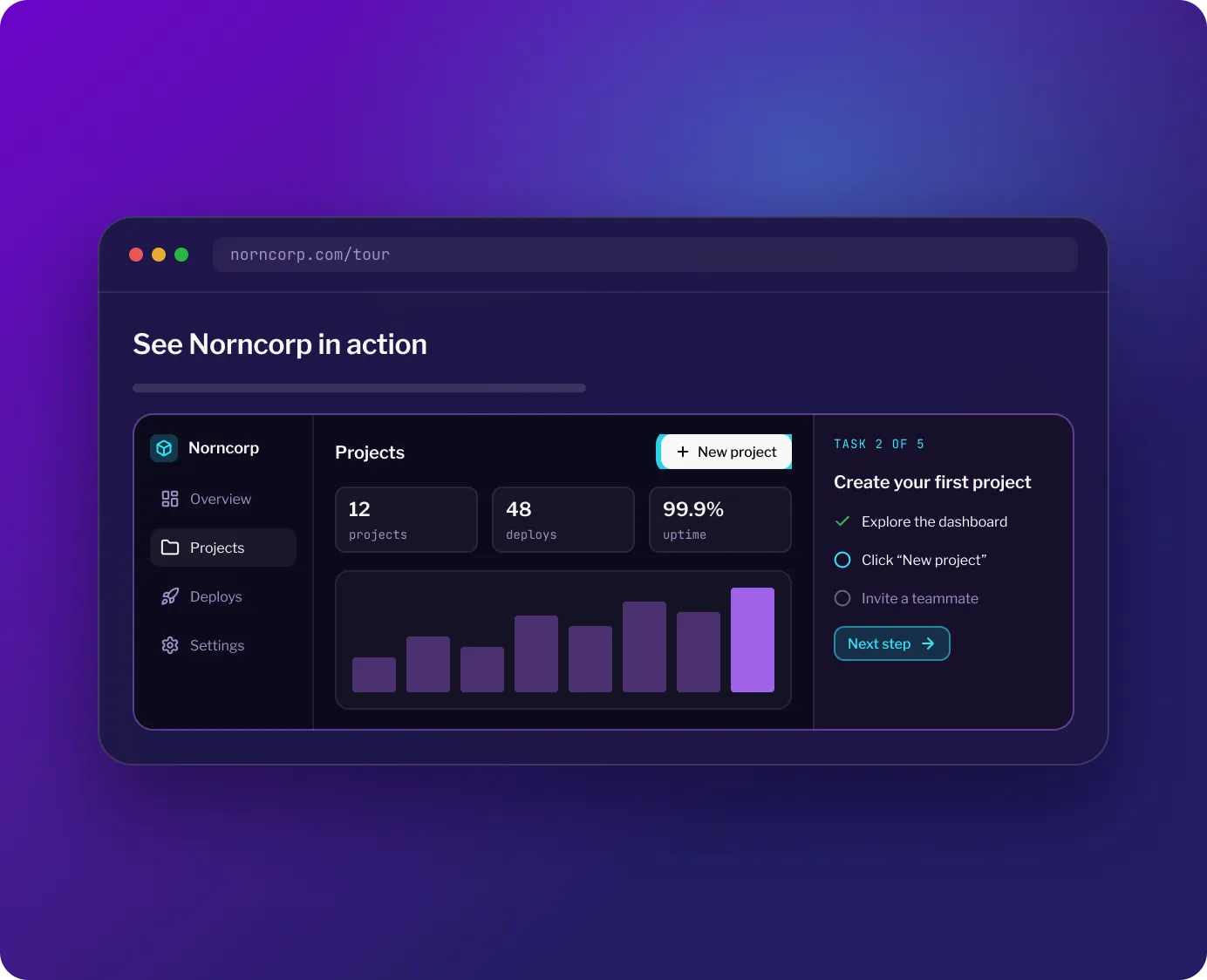 Screenshot of a guided sandbox lab embedded on a sales landing page