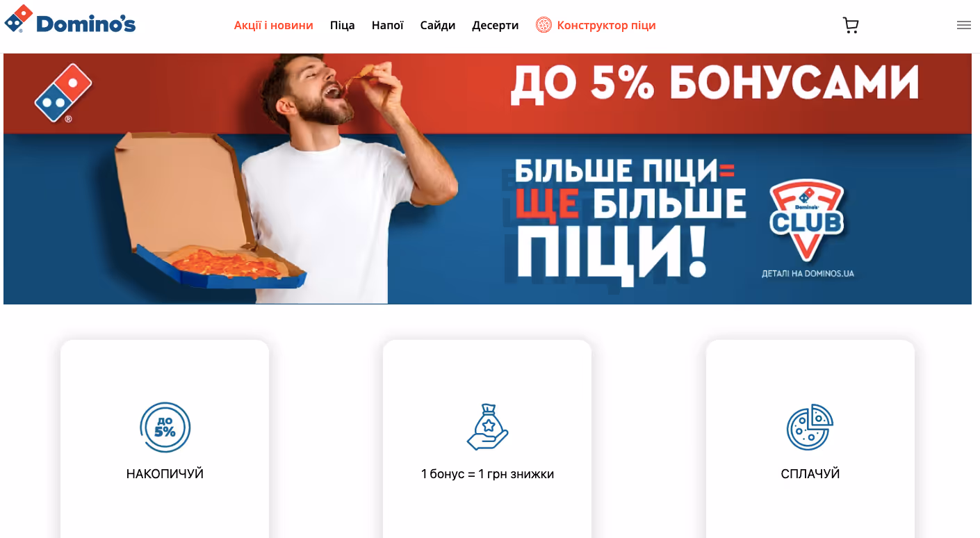 програма лояльності domino's