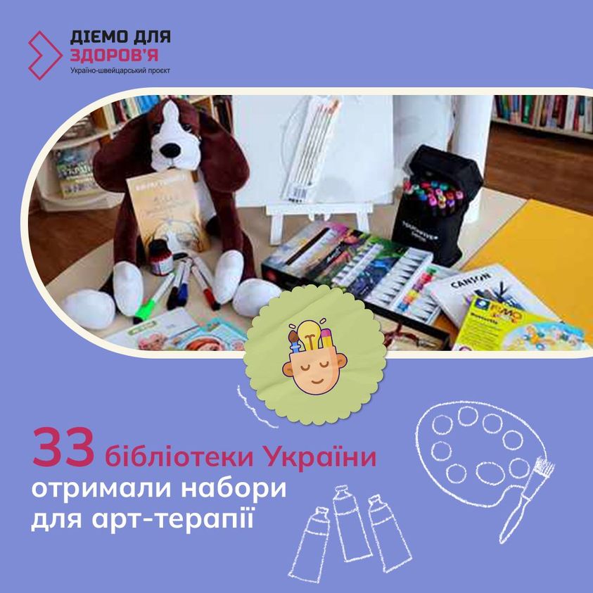33 libraries received kits for working in various areas of art therapy