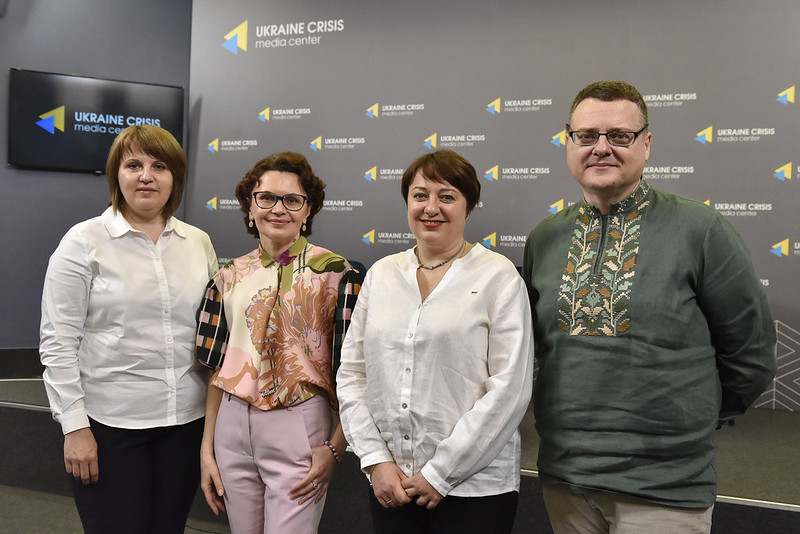 Учасники пресбрифінгу. Зліва на право: Світлана Кирій, Тамара Сухенко, Марина Брага, Ігор Гнатуша