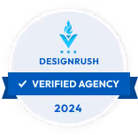 2024 verified agency badge awarded by DesignRush showcasing Threems’ industry recognition