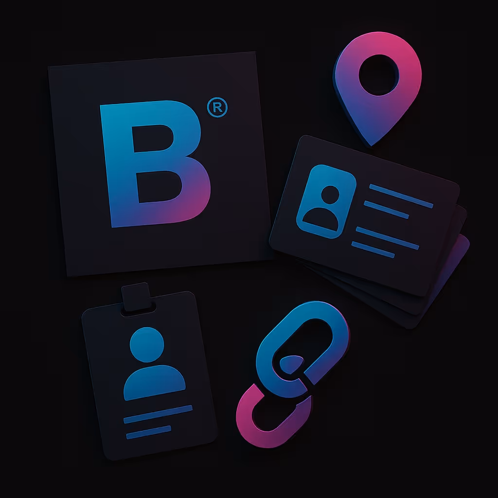Black and blue logo featuring a card and a pin, symbolizing secure transactions or digital payments.