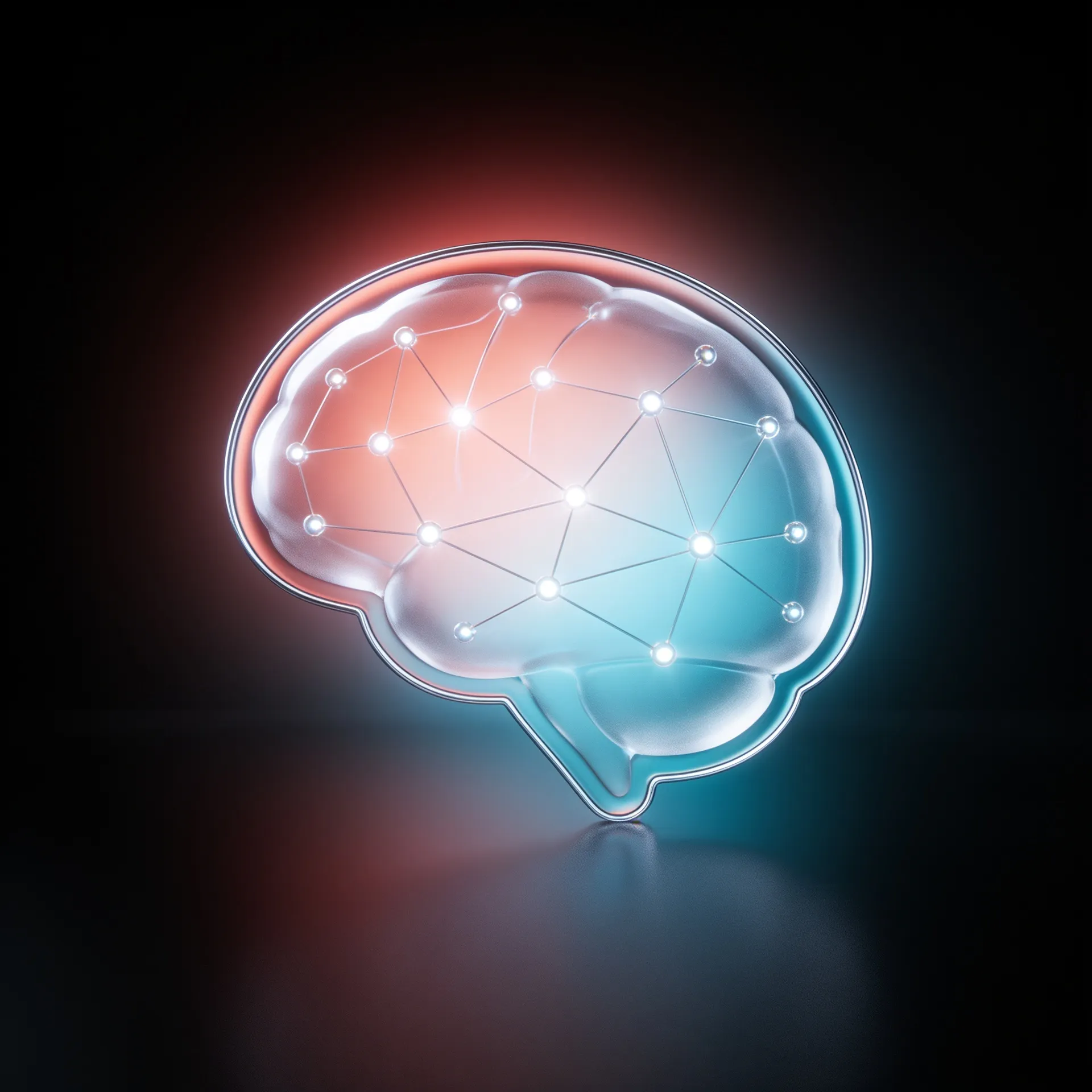 Glass neural network icon representing AI powered marketing agency services from Threems