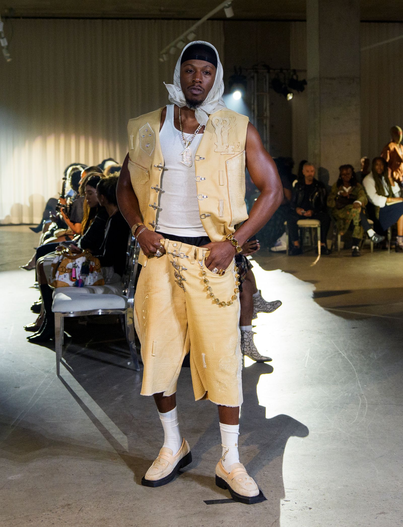 Rapper Joey Bada walks the runway at LEnchanteurs show.