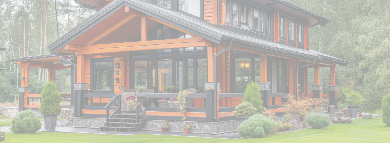 Modern backyard cottage-style home with large windows and a porch, similar to detached ADUs built in King County.