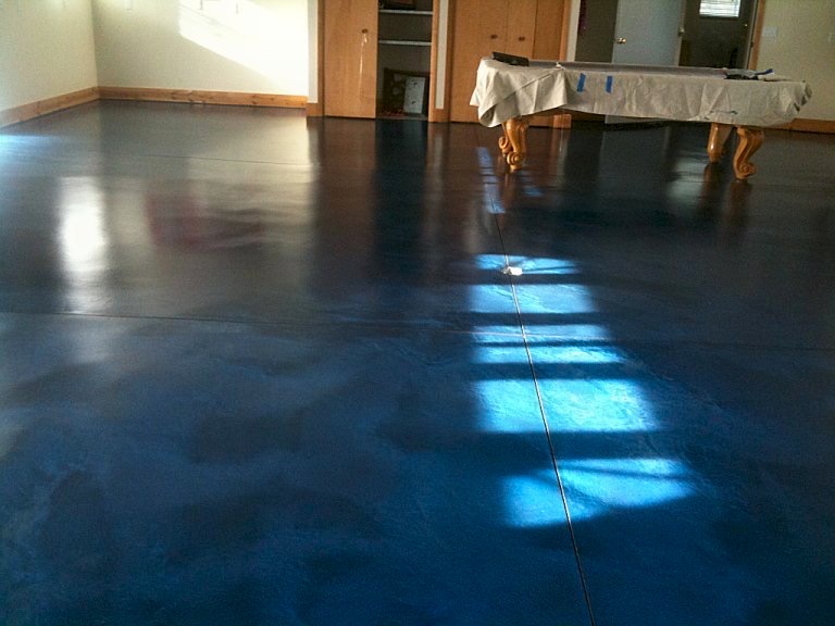 Blue Metallic Epoxy Flooring In Cape Coral FL