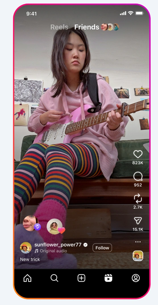 Instagram Friends feature in Reels