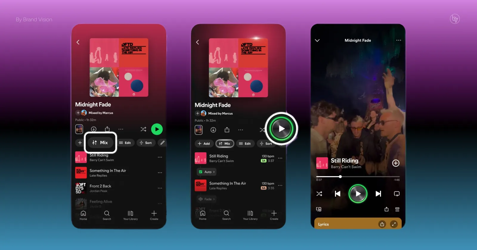 Visual guide on how to use Spotify Mix feature.