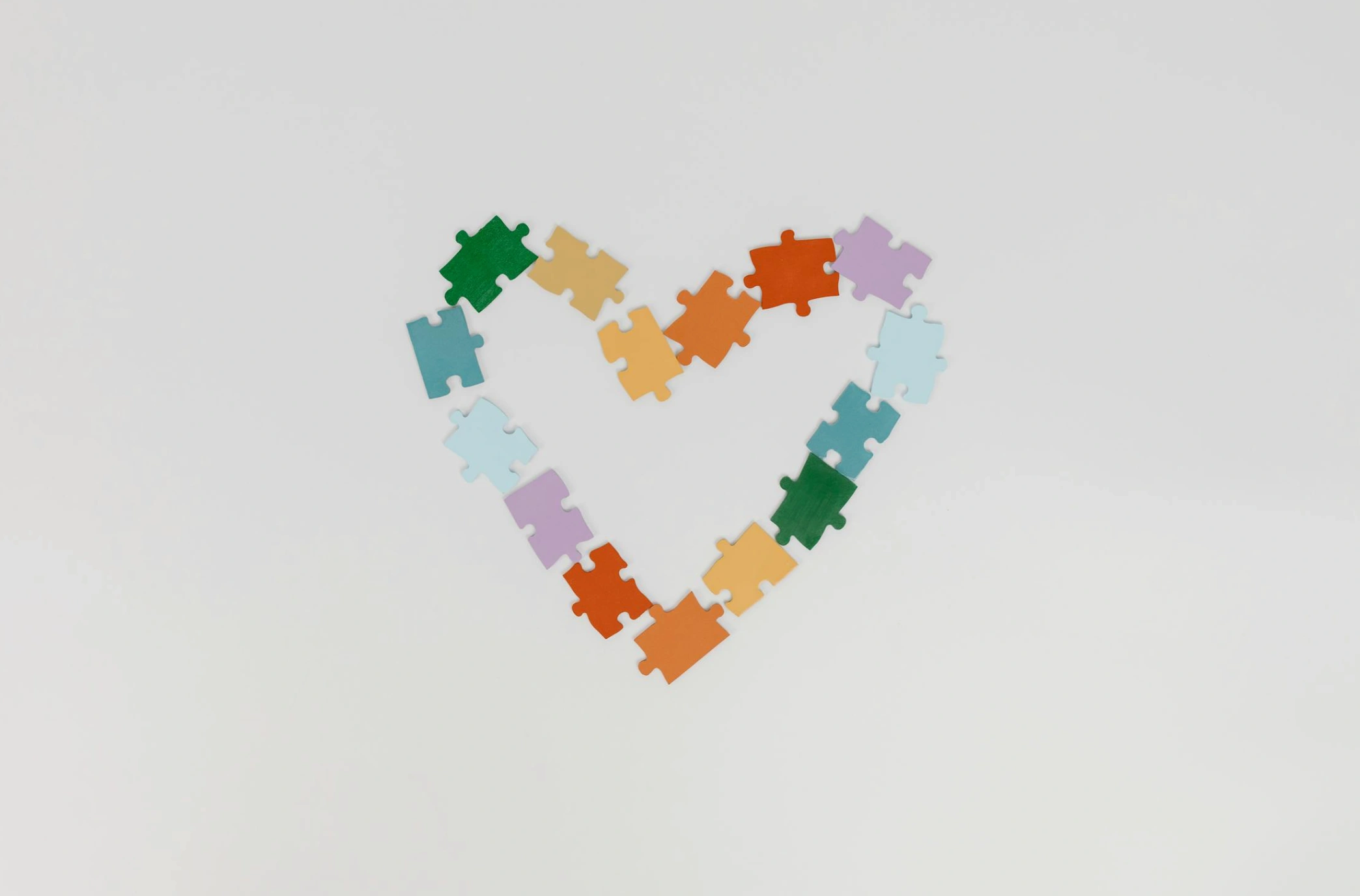 Colourful heart puzzle