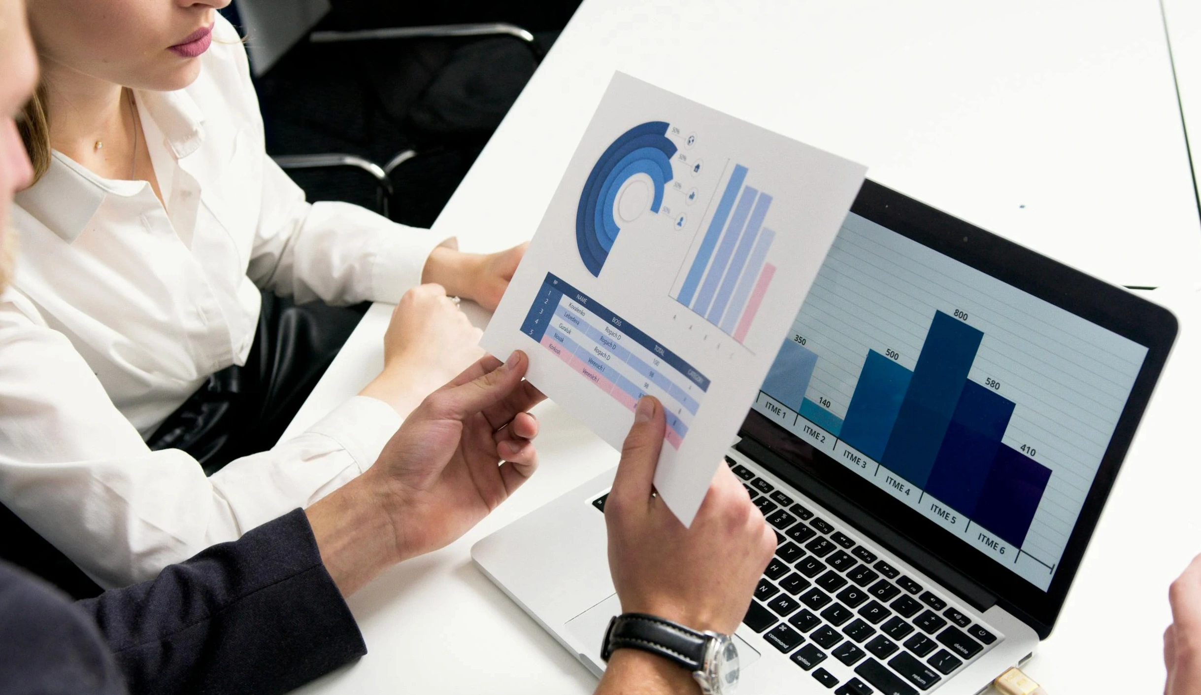 people analyzing data
