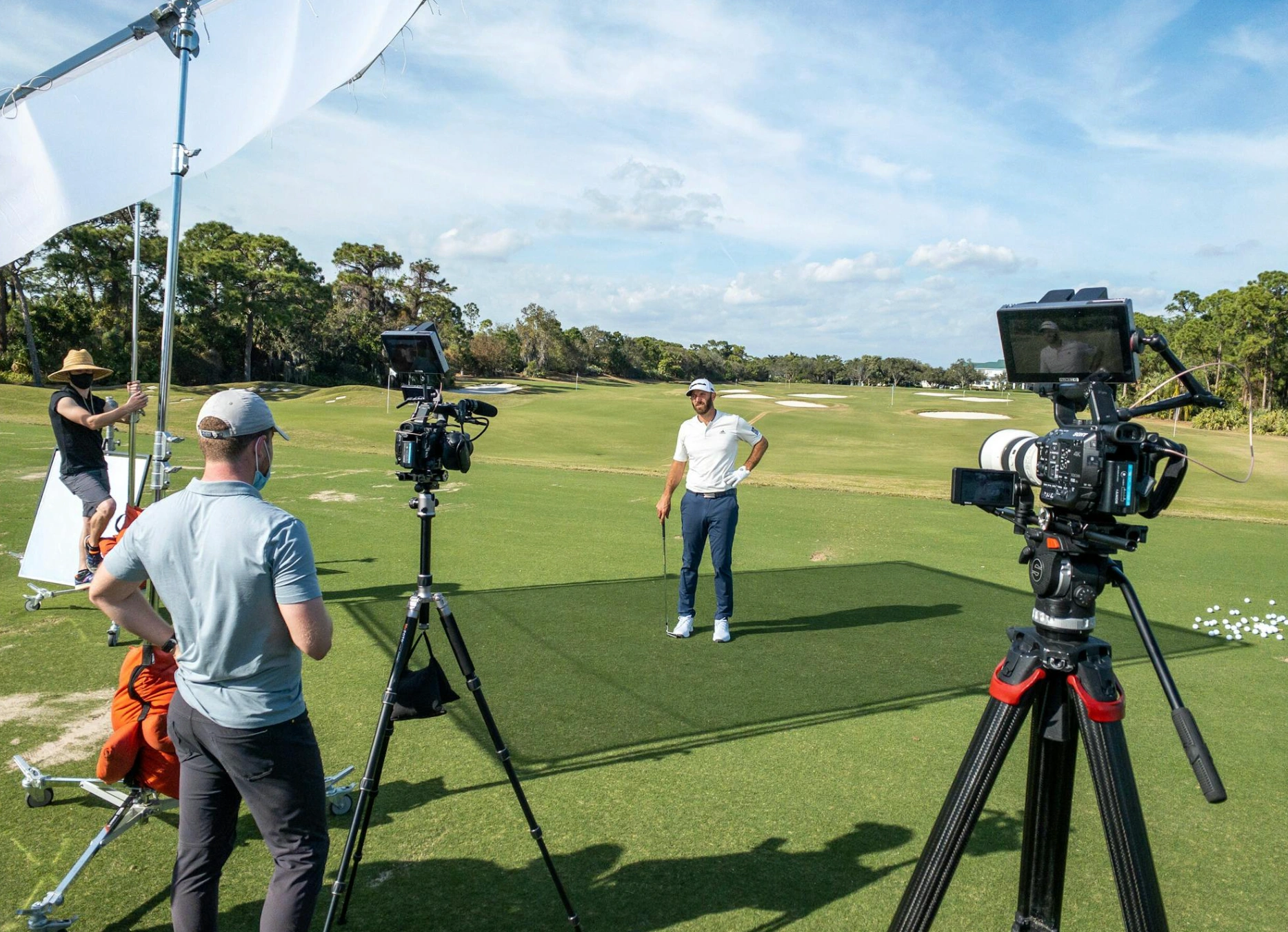 Golf content being filmed