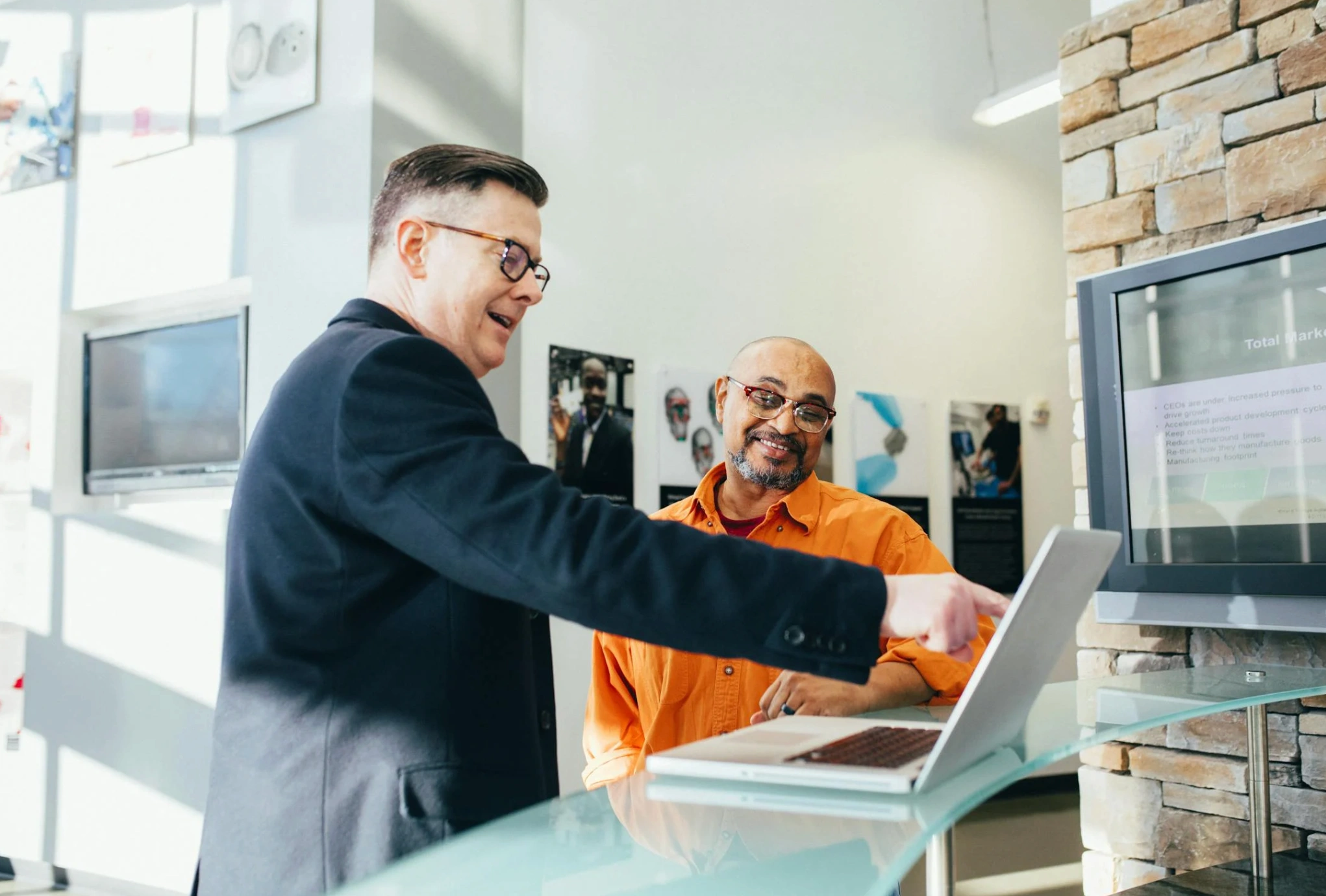 two men collaborating on project
