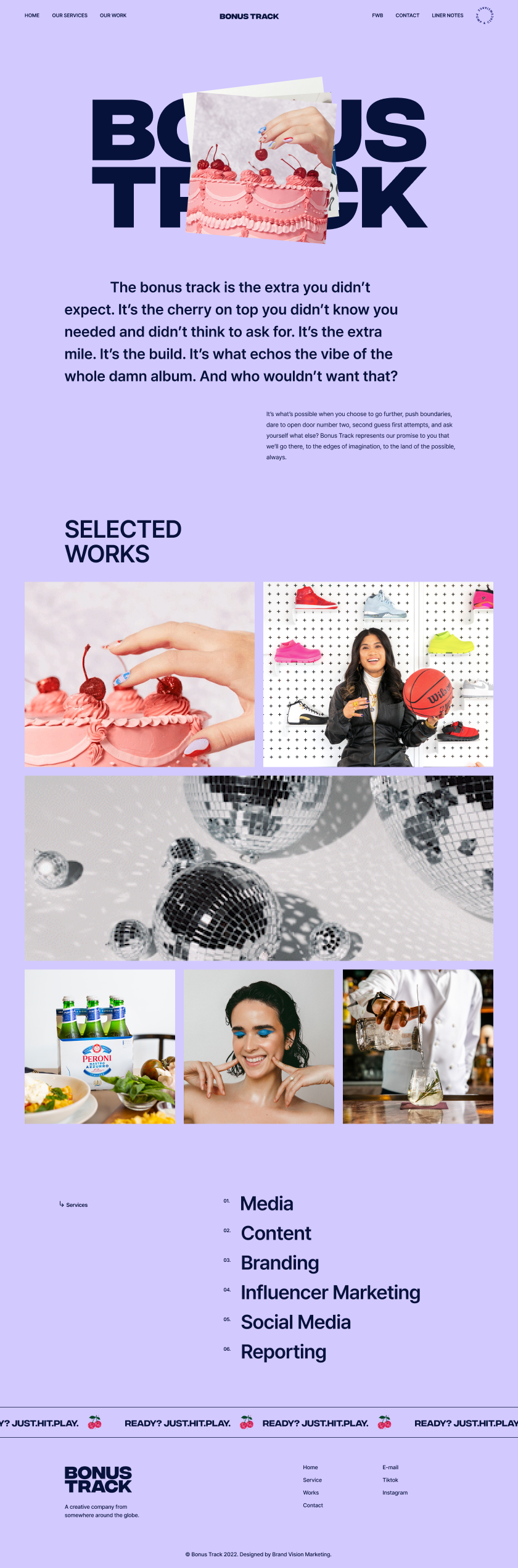 Bonus Track's Creative Agency Website: Brand Vision Marketing's Work.