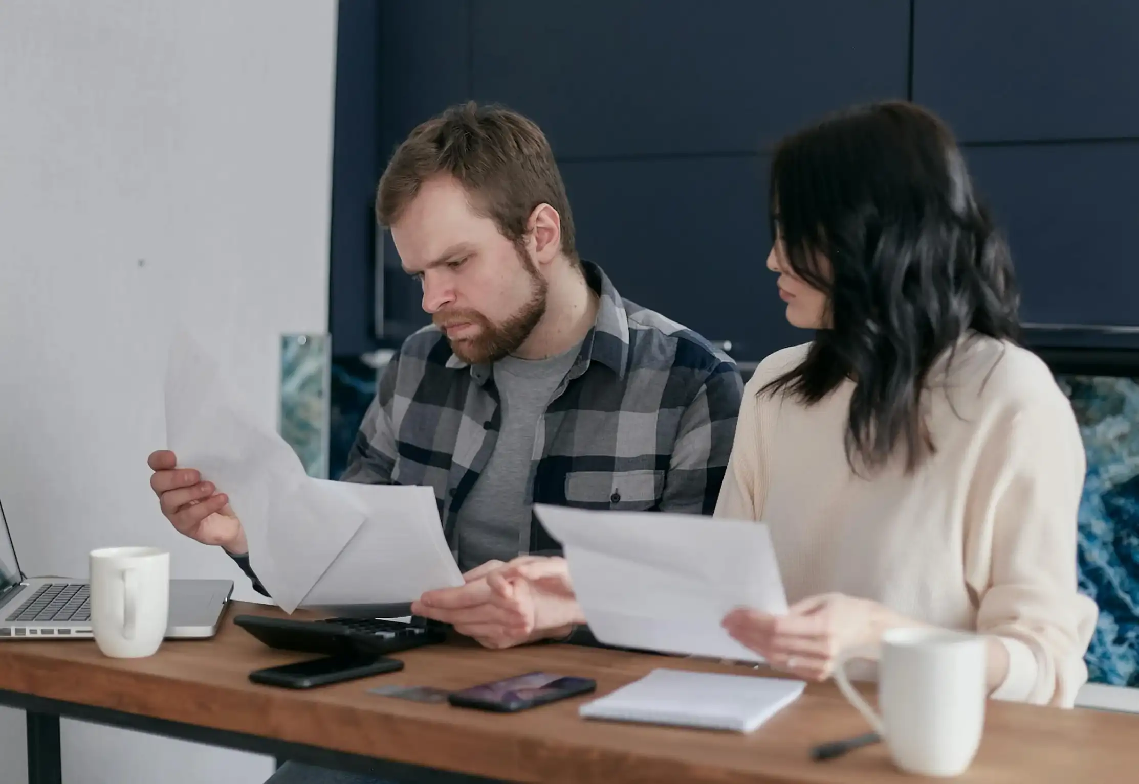 couple looking at documents