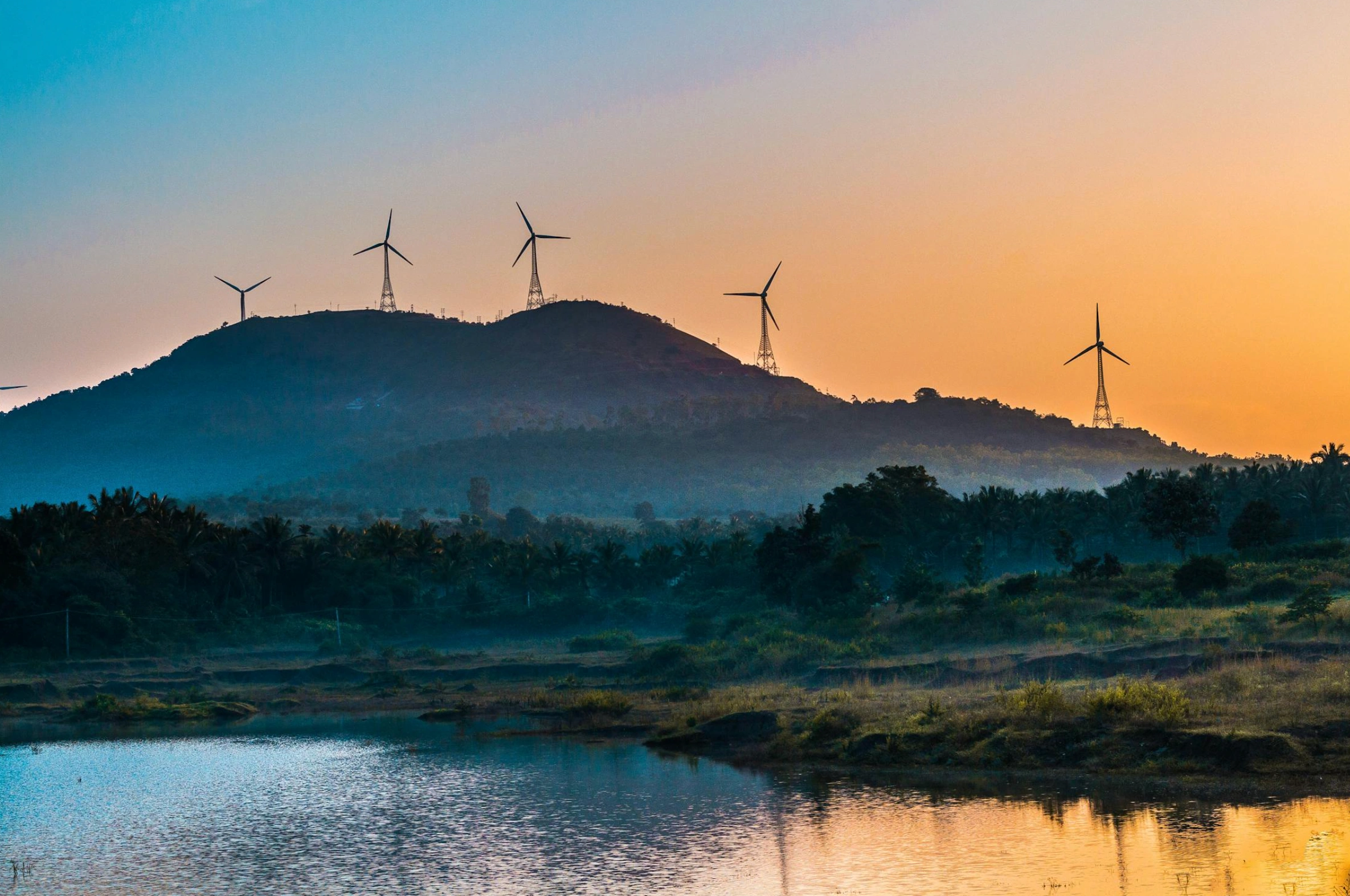 windmills in a scenic landscape