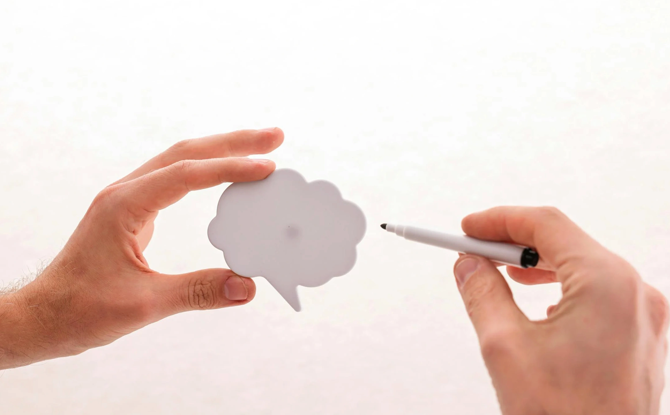 person about to write message in bubble