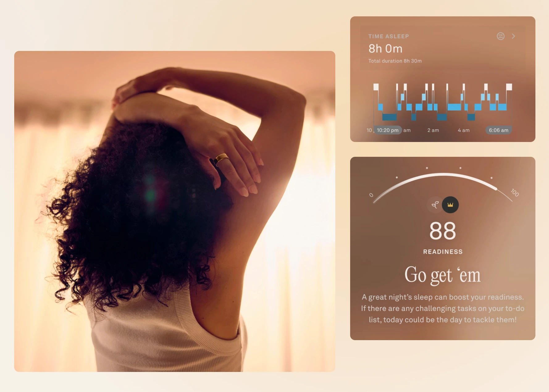 Morning, after-rest insights of Oura ring