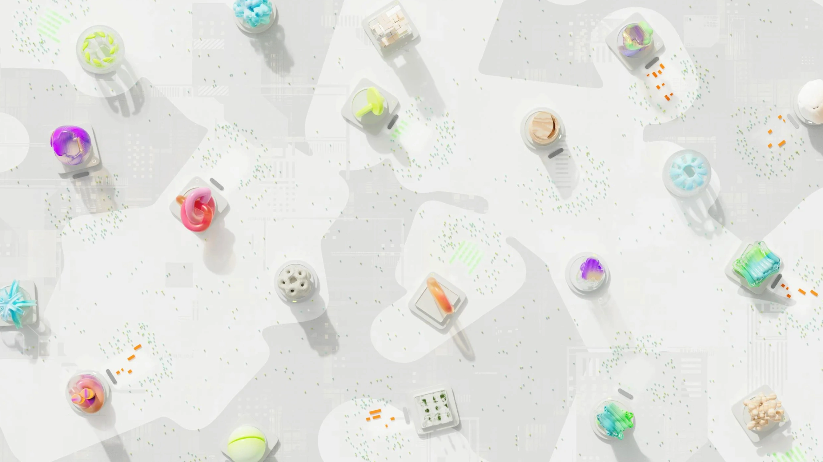 networking icons scattered