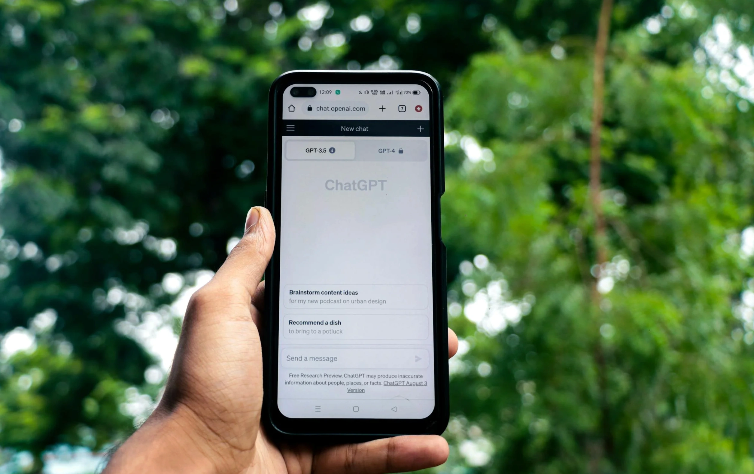 person using chatGPT on iPhone