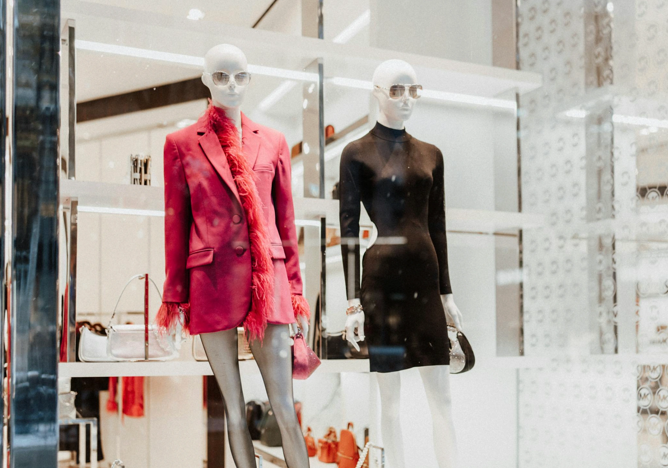 Fashion mannequins on display
