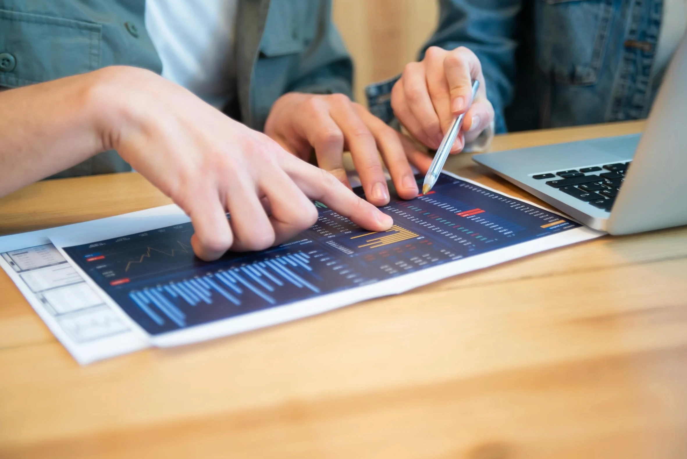 people analyzing document