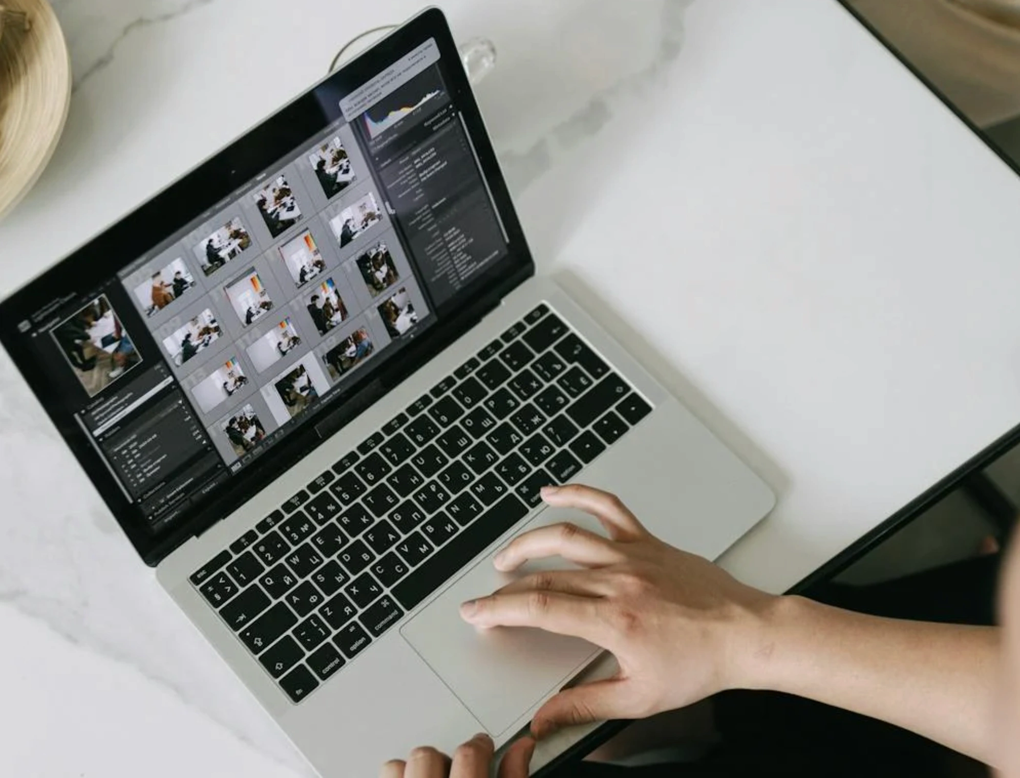 editing software displayed on laptop