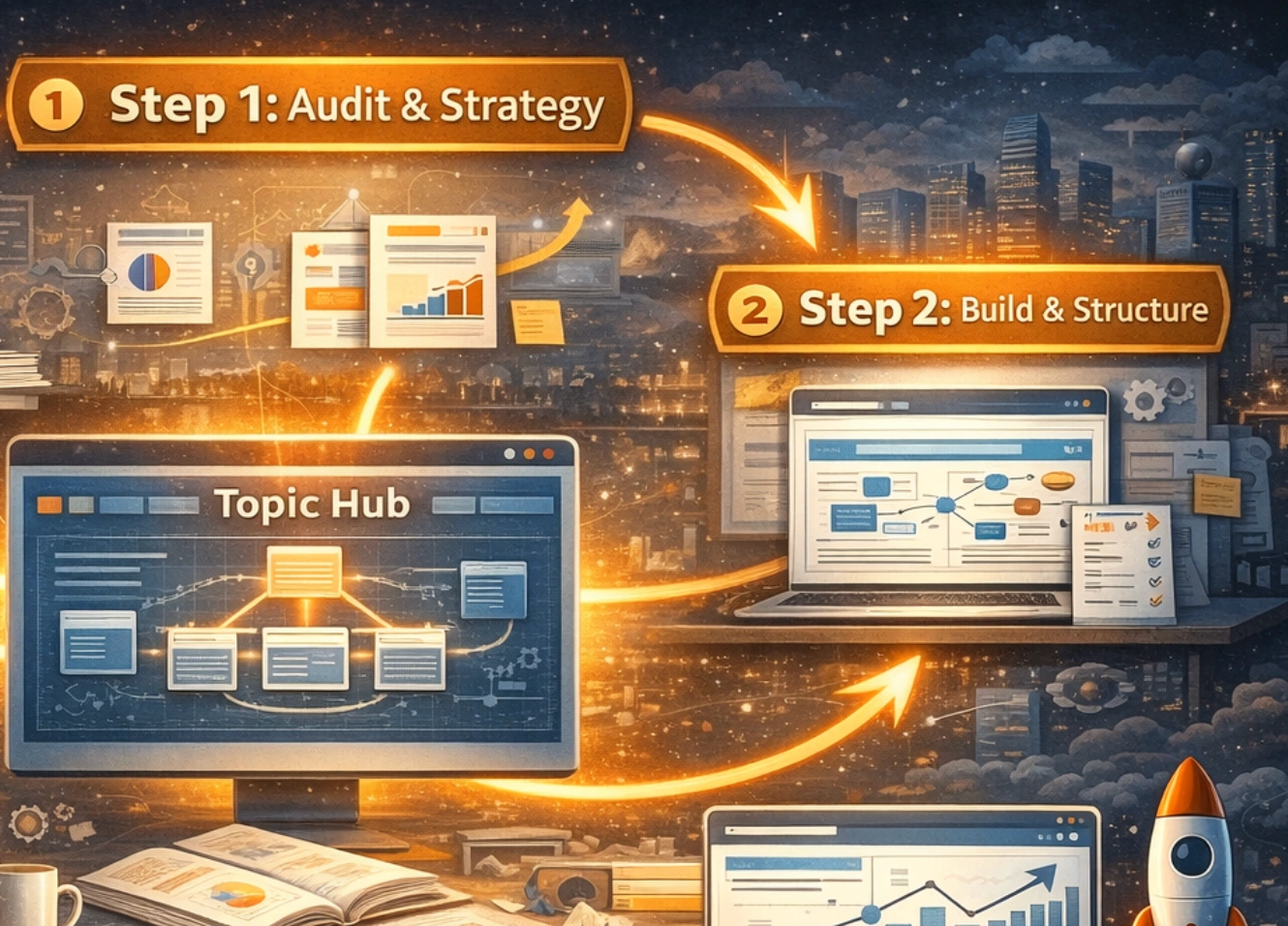 build plan for topic hubs