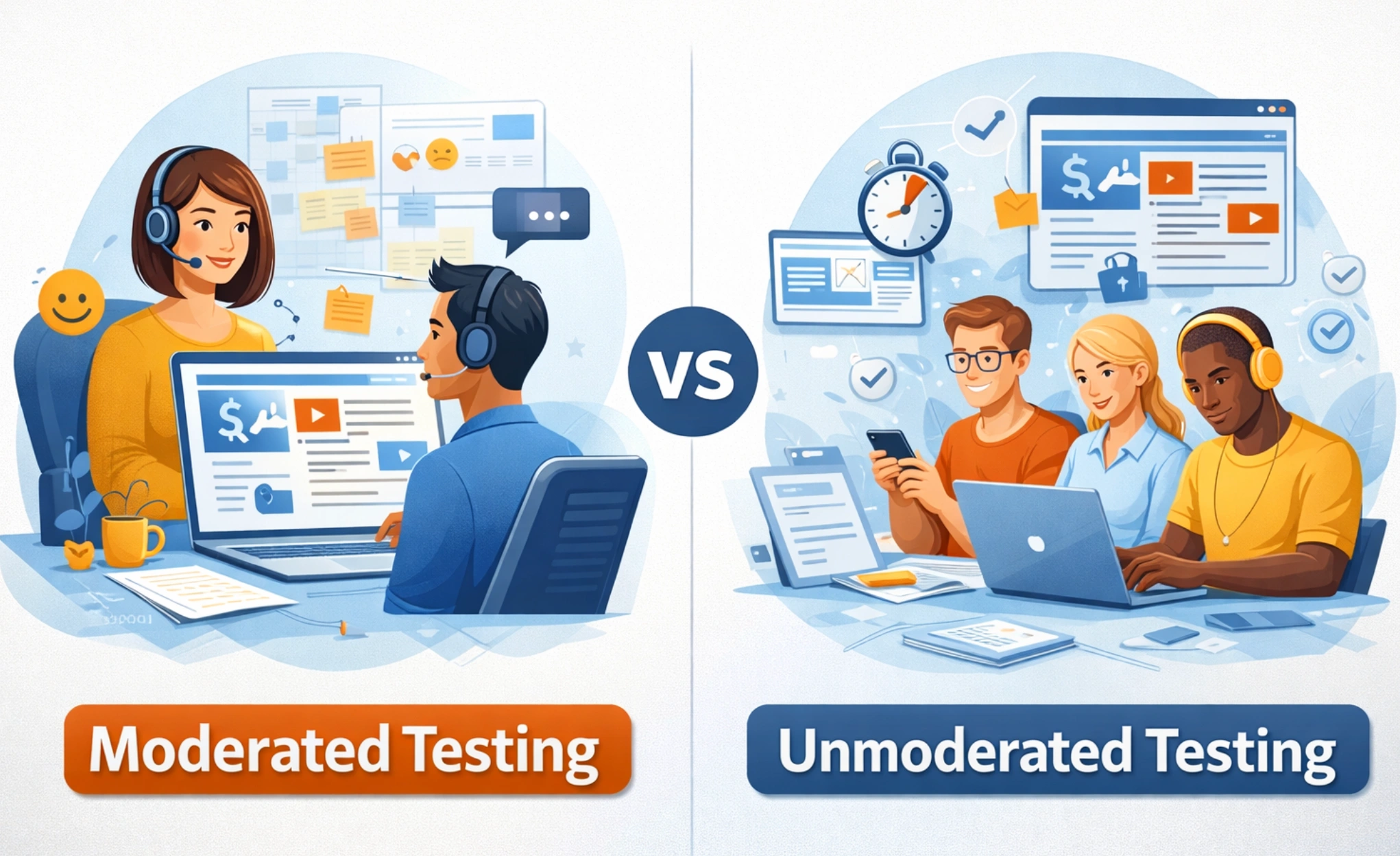 Moderated vs Unmoderated testing