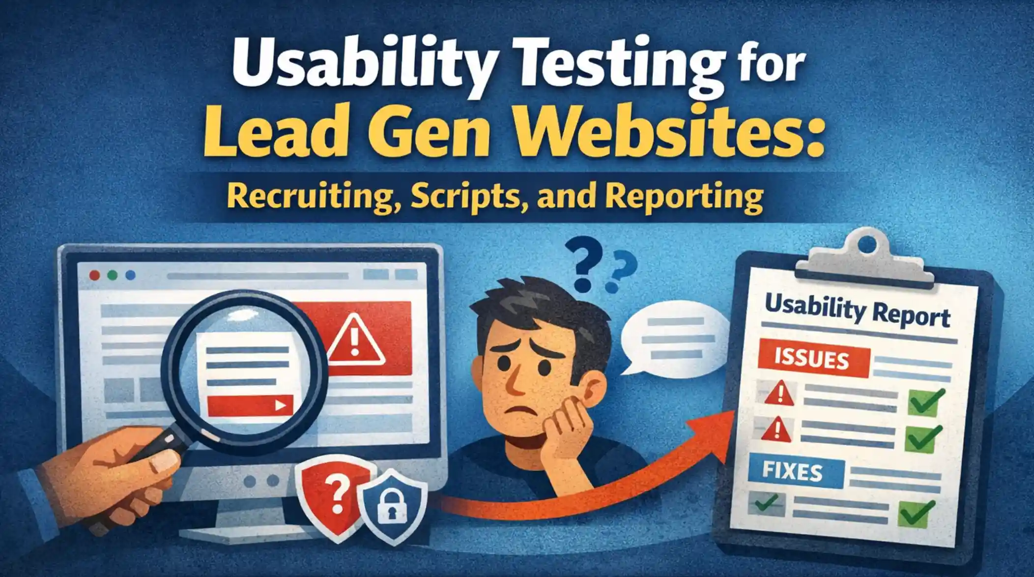 Usability Testing for Lead Gen Websites: Recruiting, Scripts, and Reporting Usability Testing for Lead Gen Websites: Recruiting, Scripts, and Reporting