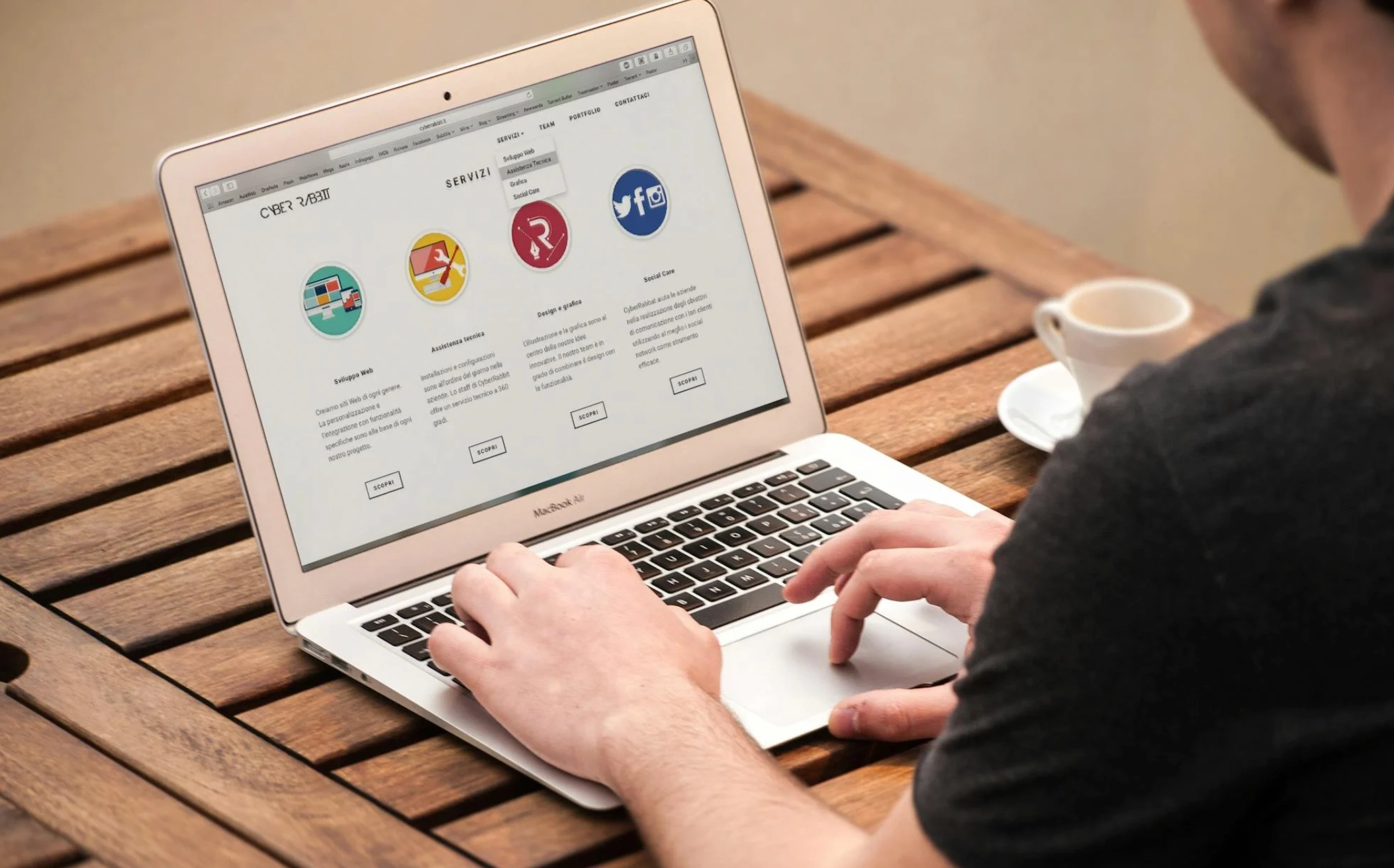 person working on laptop