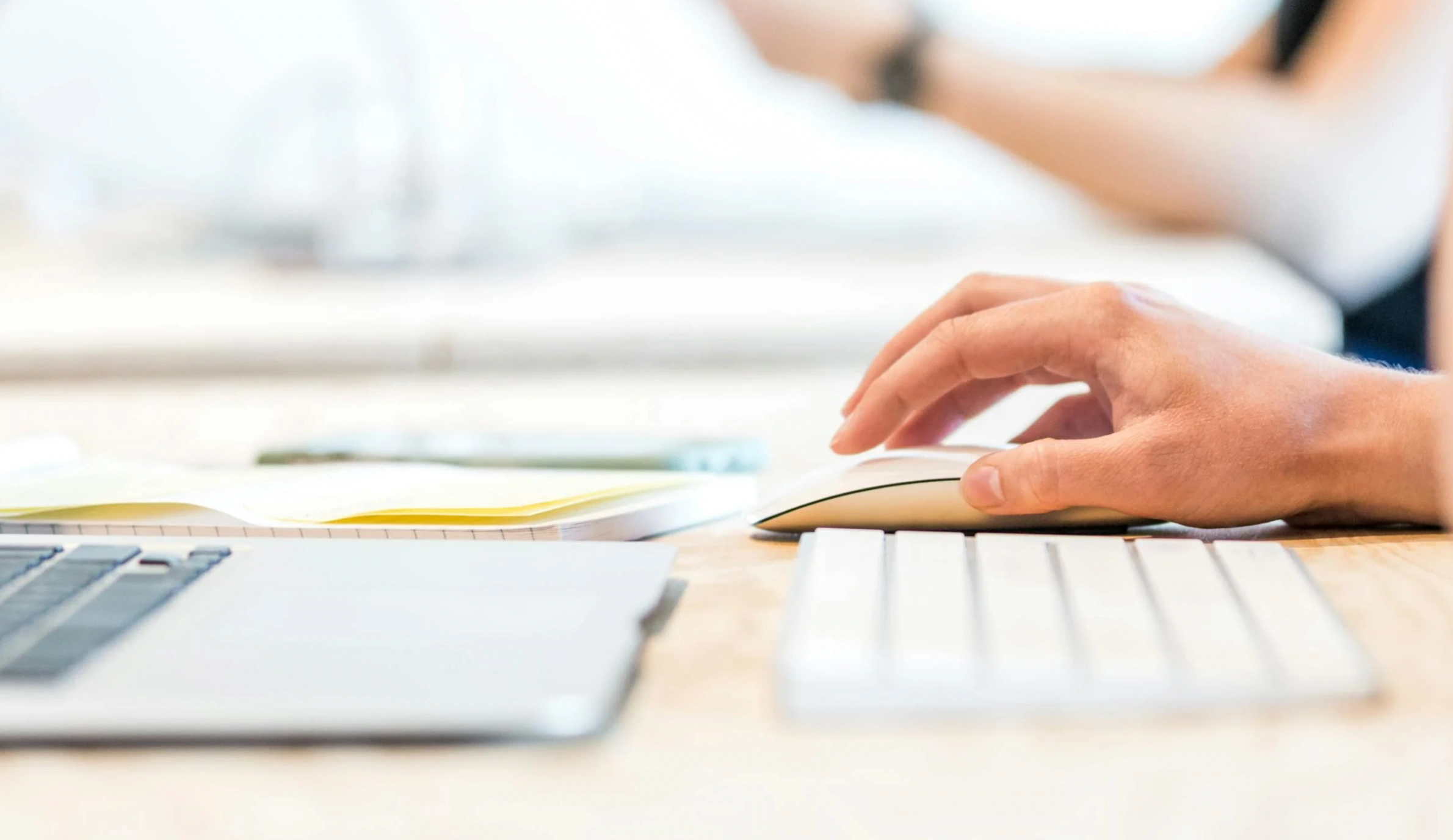 person using computer mouse