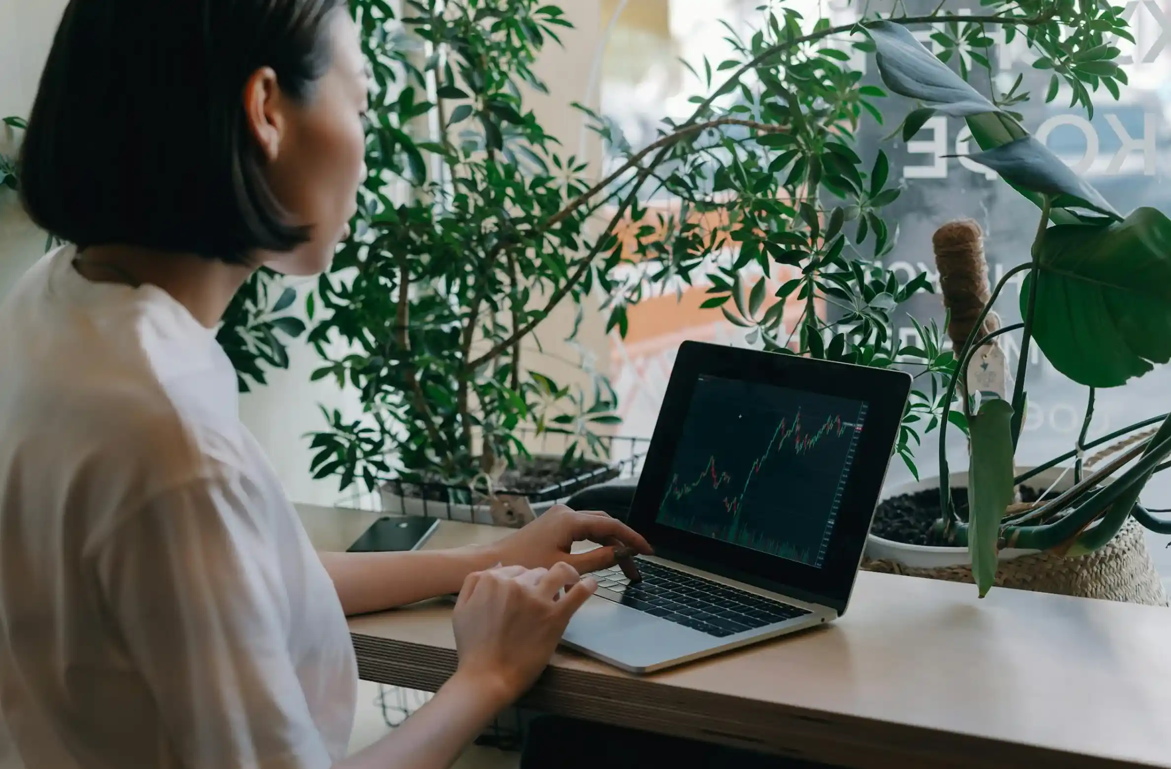 woman analyzing analytics