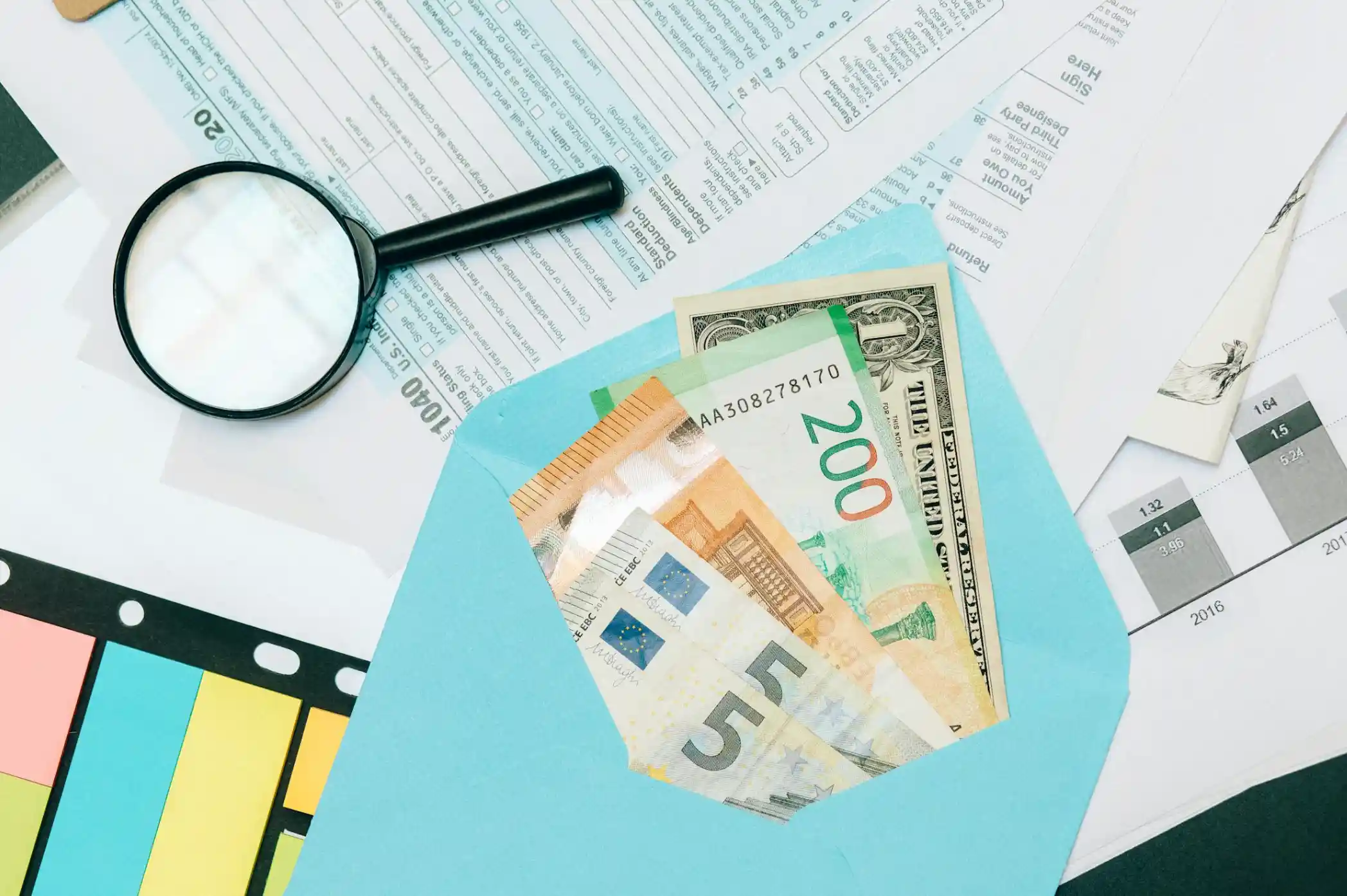 money inside envelope