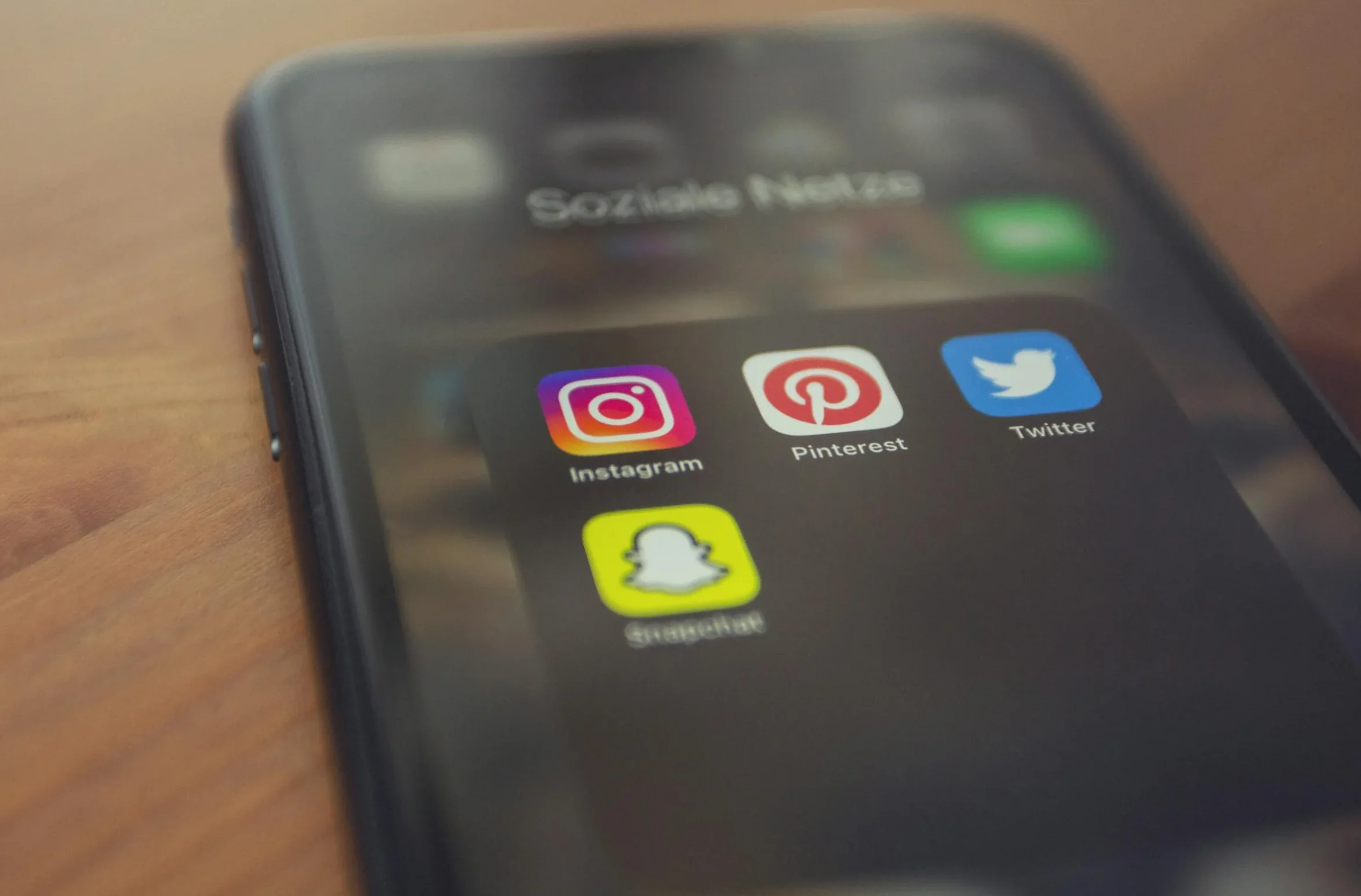 Social media platforms on phone