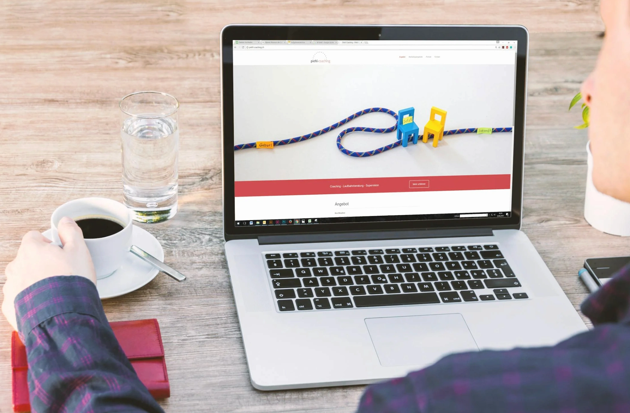 website open on computer
