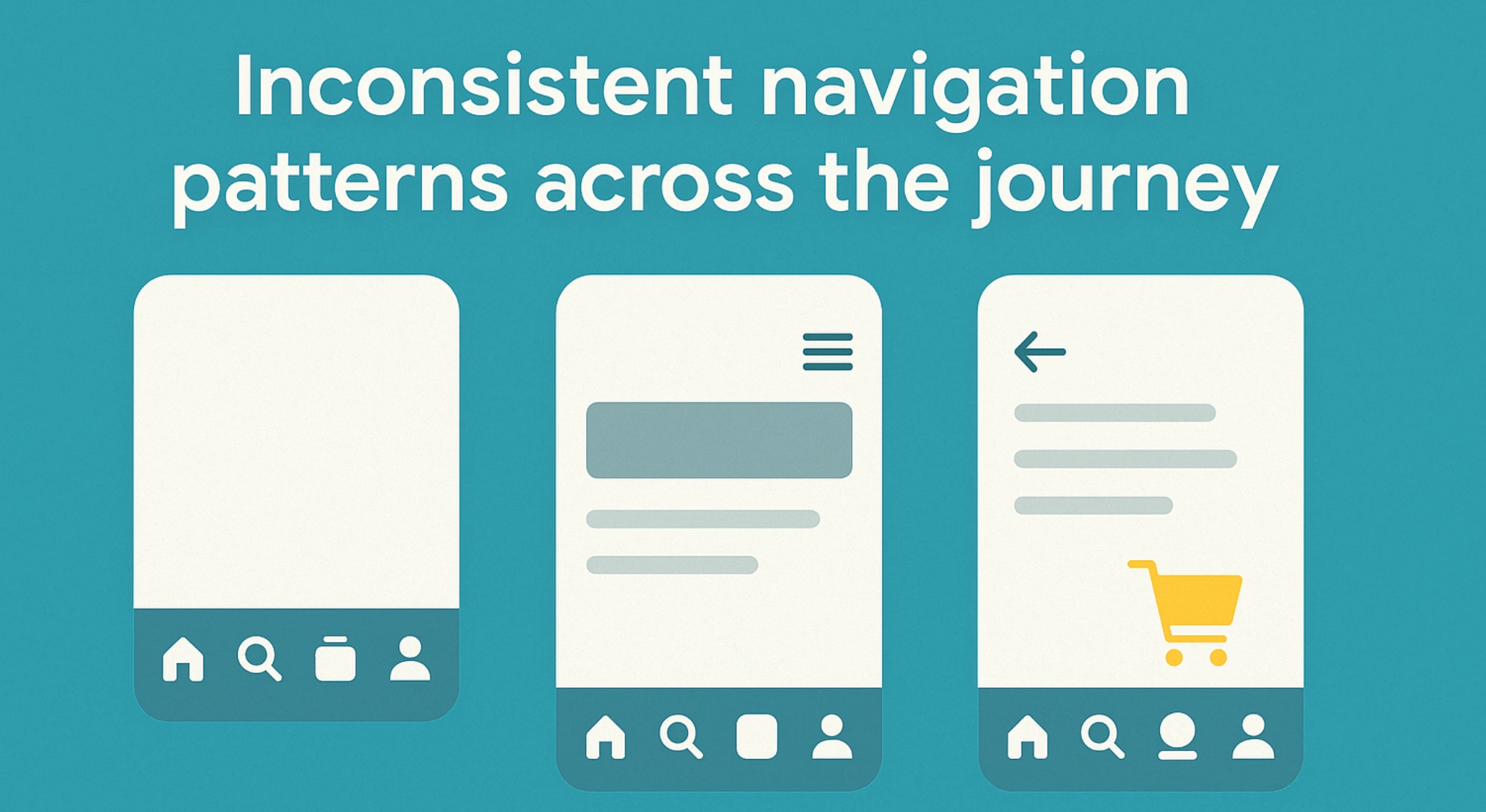 mobile UX audit: inconsistent navigation