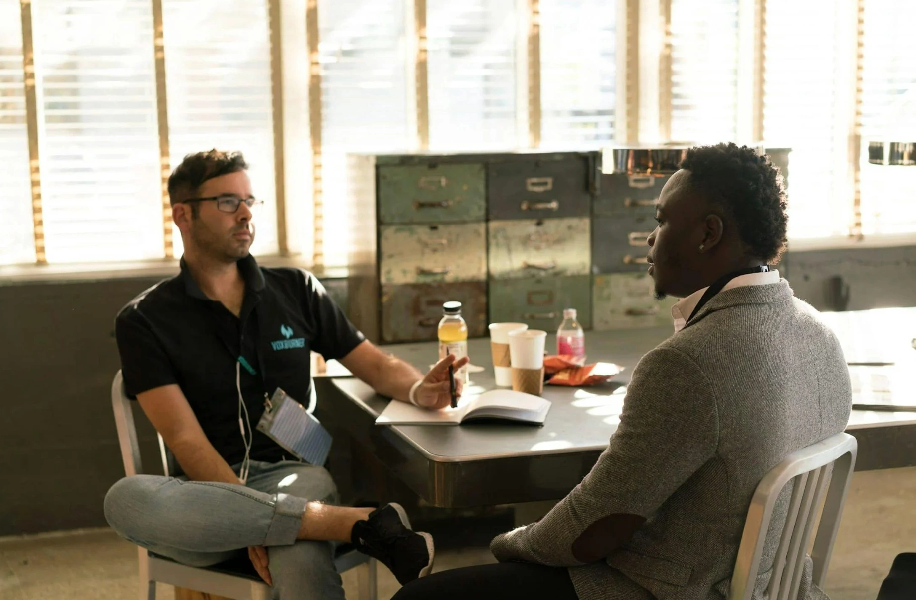 man taking testimony