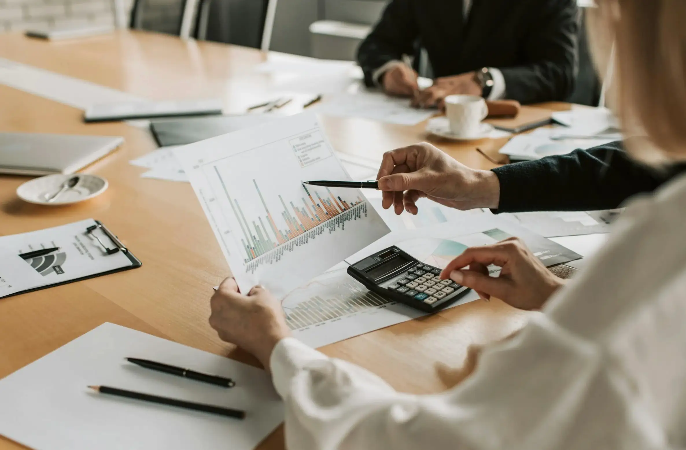 woman tracking budgets