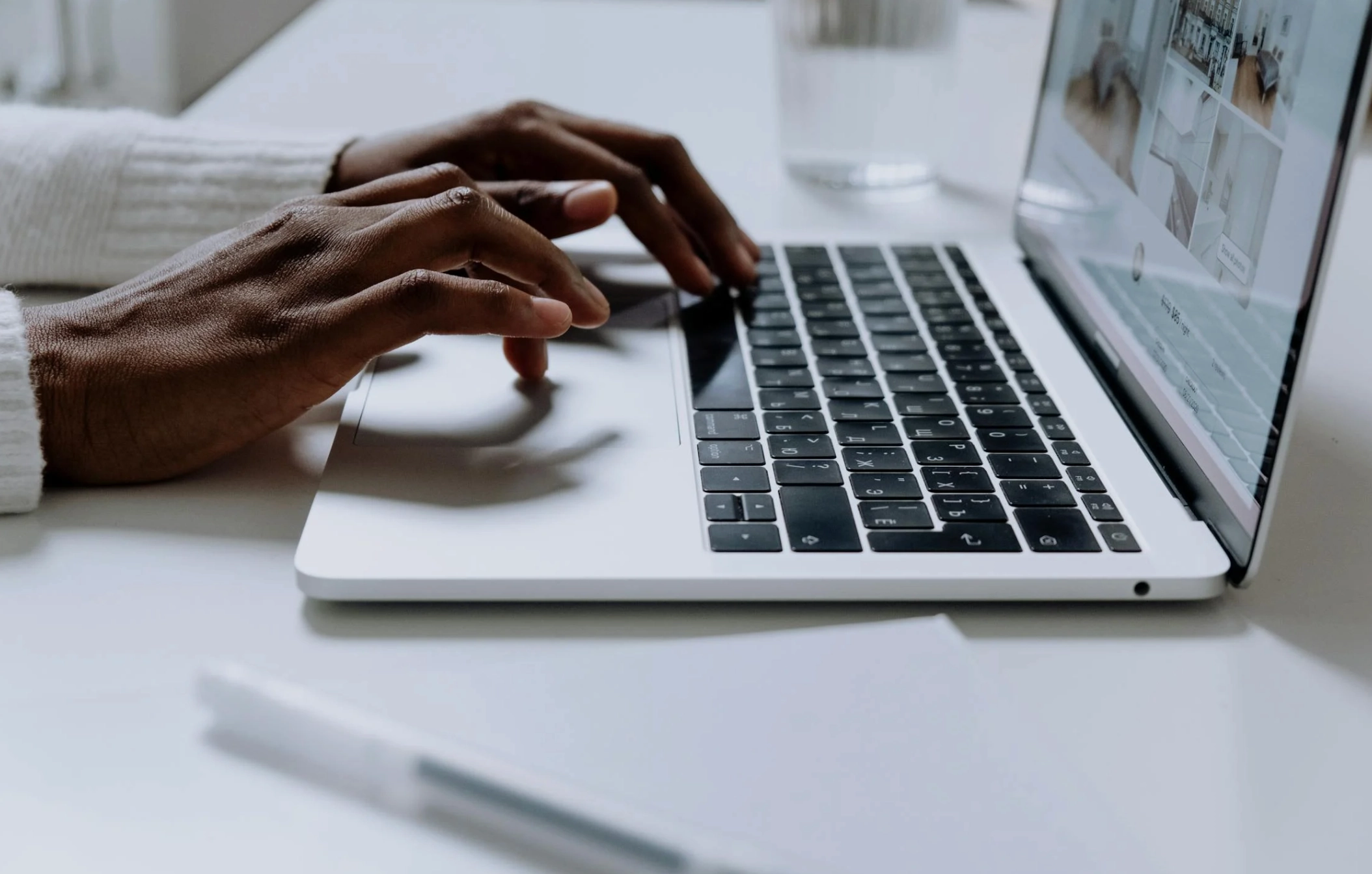 person using macbook