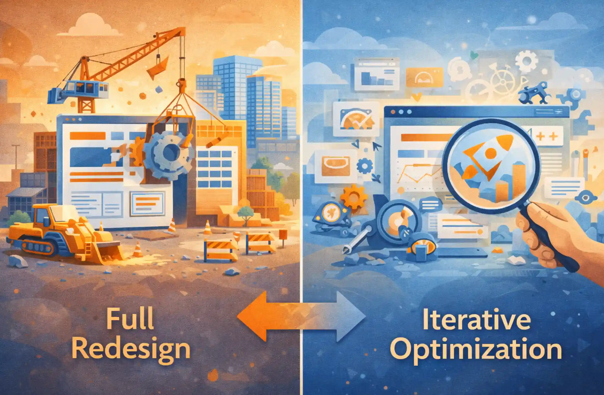 Full Redesign vs. Iterative Optimization