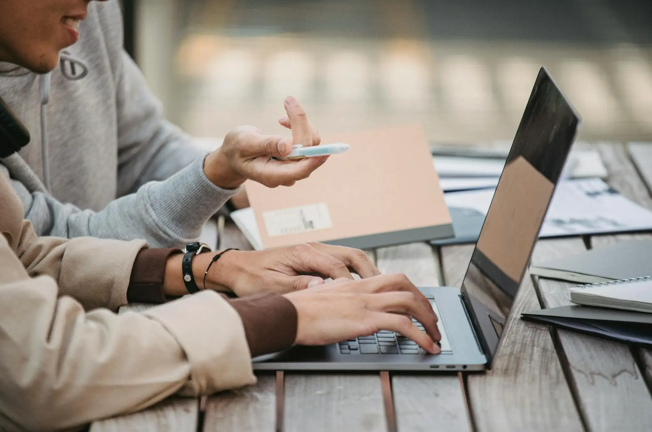 Men looking at laptop