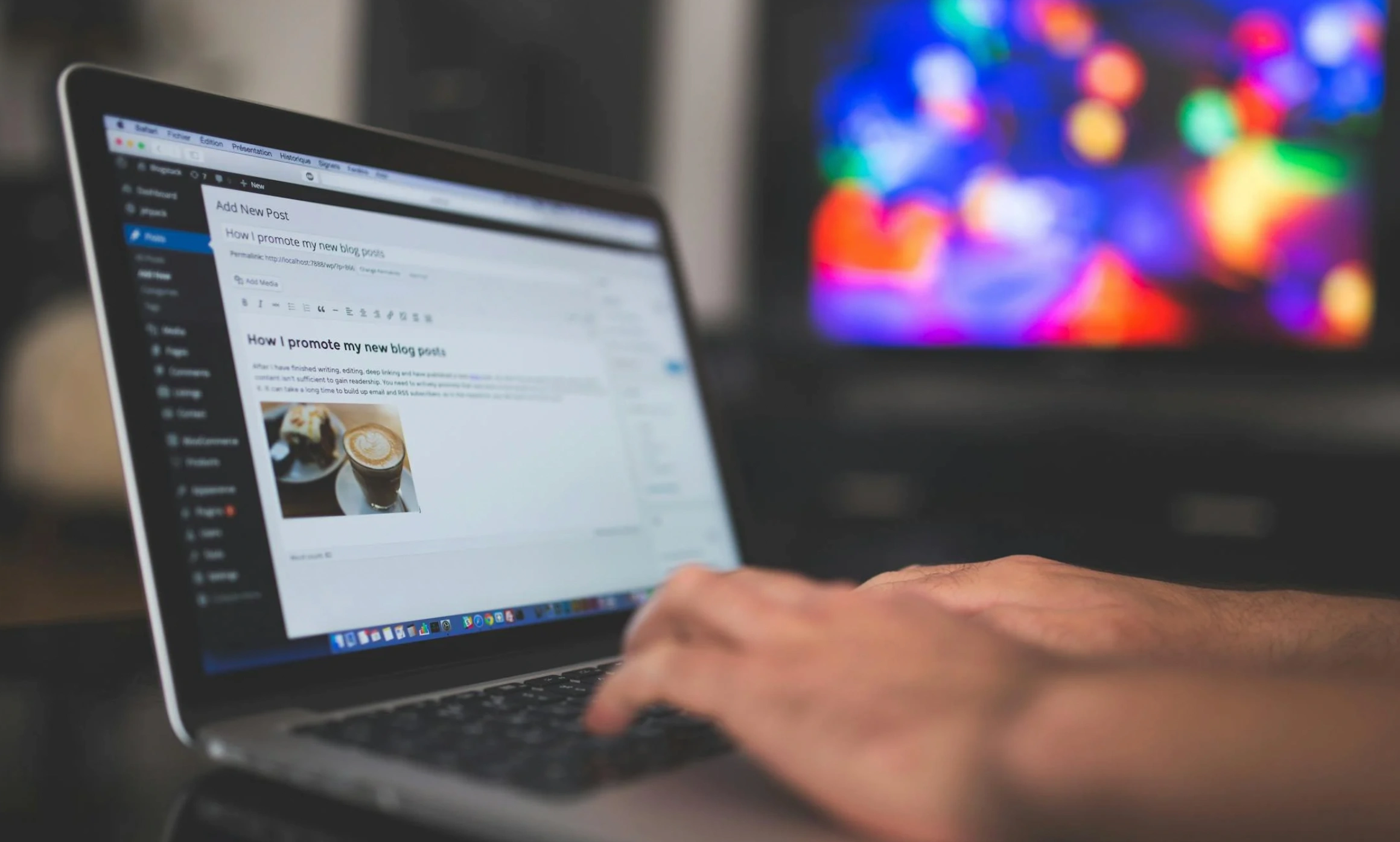 person creating a blog