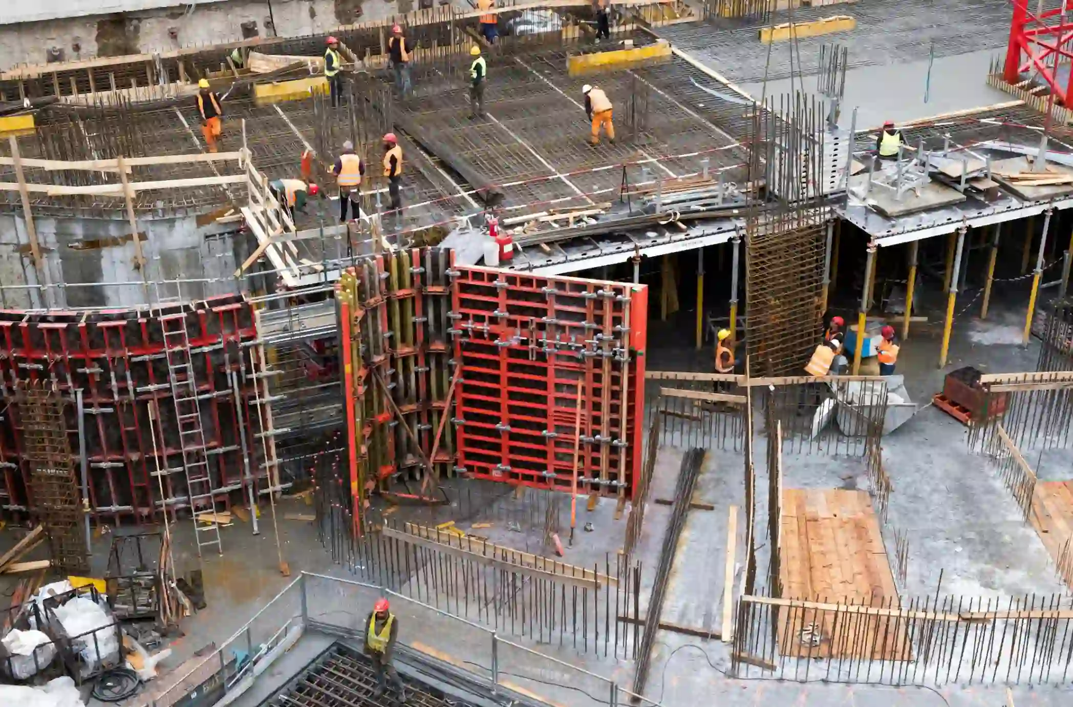men working at construction site