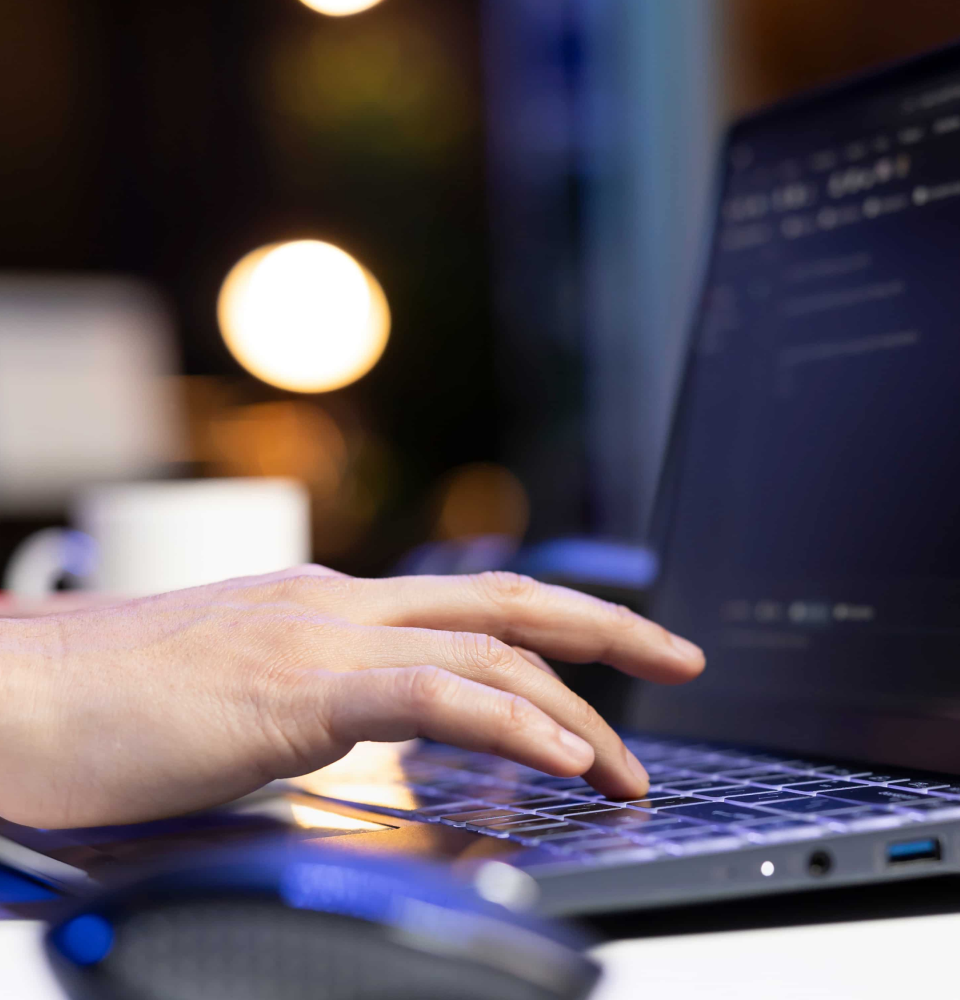 Person holding a tablet showing SEO services Canada process with content, web analysis, traffic, and ranking icons.